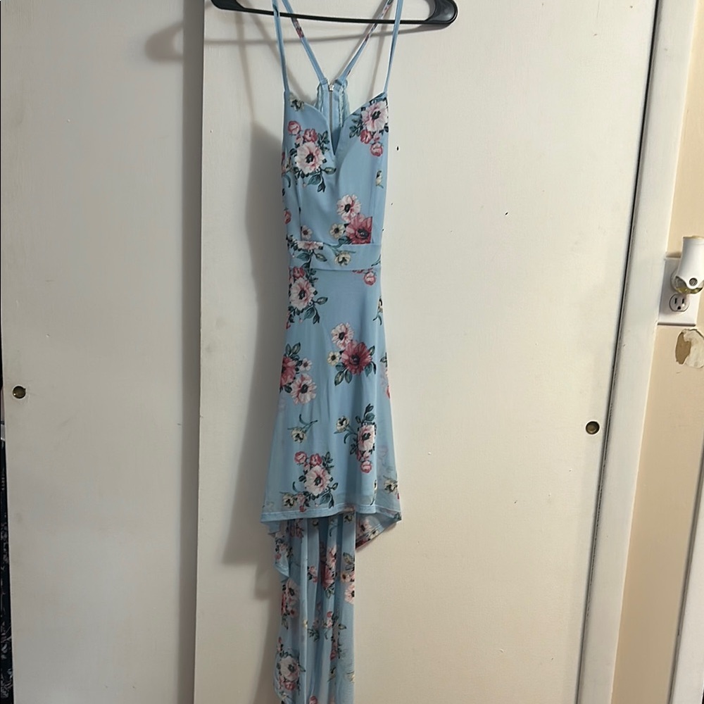 No Boundaries Light Blue Floral Dress